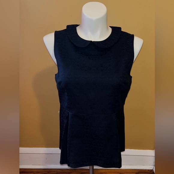 J. CREW NAVY PEPLUM TOP - Picture 2 of 7